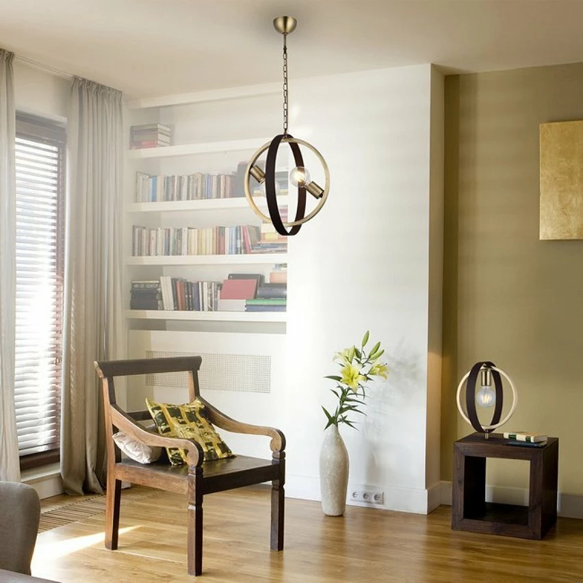 Acheter 🧨 HOMEMANIA Lampe à Suspension Tado - Or, Brun - 33,5 x 37 x 110 cm 🥰 2 Acheter 🧨 HOMEMANIA Lampe à Suspension Tado - Or, Brun - 33,5 x 37 x 110 cm 🥰 – Image 2