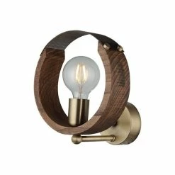 Coupon 😍 HOMEMANIA Lampe Murale Manya - Or, bois - 22 x 18 x 25 cm ✔️