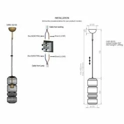 De gros 🎁 Homemania Lampe à Suspension Kanu - Or, Transparent - 12 x 12 x 110 cm 🌟 -Optonica Soldes 8699508174836 3
