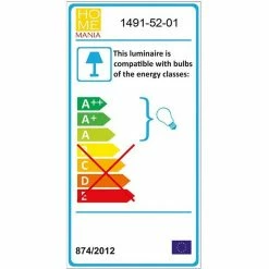 De gros 🎁 Homemania Lampe à Suspension Kanu - Or, Transparent - 12 x 12 x 110 cm 🌟 -Optonica Soldes 8699508174836 4