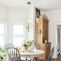 Nouveau 🥰 HOMEMANIA Lampe à Suspension Vegas - Or - 29 x 32 x 120 cm 🥰 -Optonica Soldes 8699508177172 2