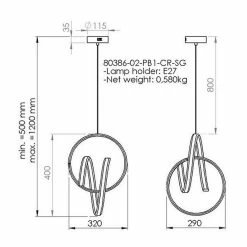 Nouveau 🥰 HOMEMANIA Lampe à Suspension Vegas - Or - 29 x 32 x 120 cm 🥰 -Optonica Soldes 8699508177172 3