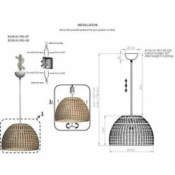 Les meilleures critiques de 👏 HOMEMANIA Lampe à Suspension Evan - Ecru, Noir - 35 x 35 x 83 cm 🔔 -Optonica Soldes 8699508177325 3