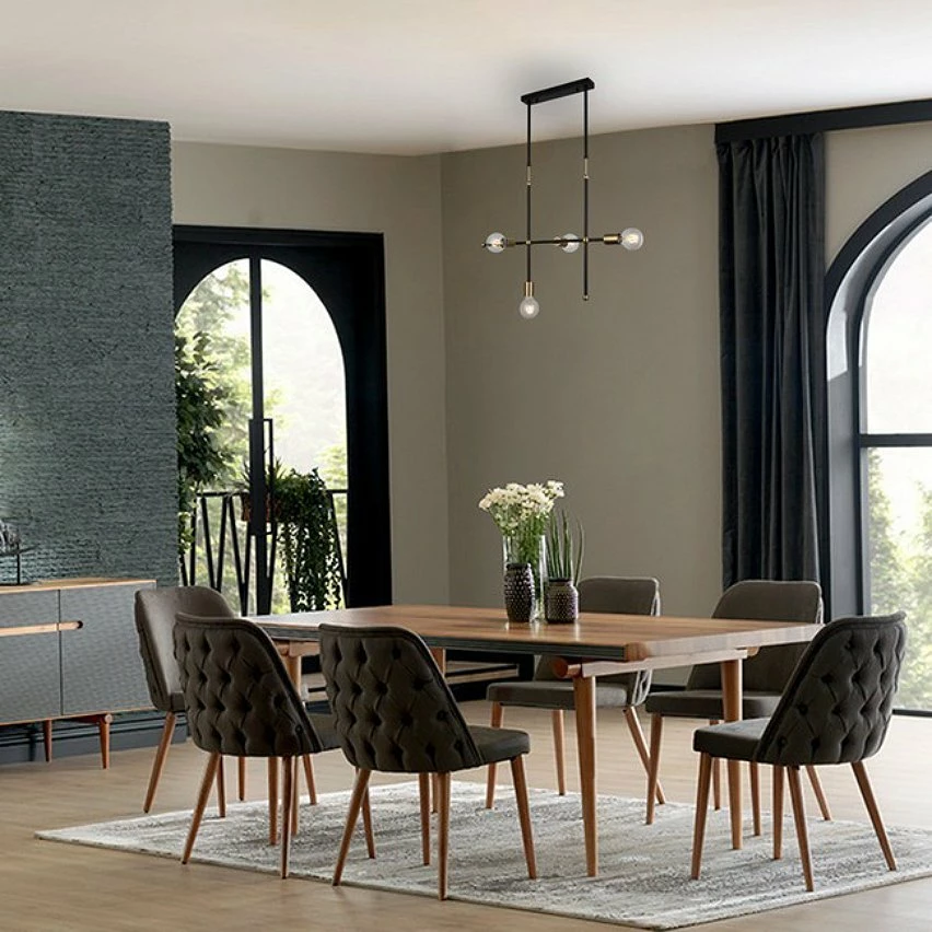 Budget đ„° HOMEMANIA Lampe Ă Suspension Rena - Or, noir - 16 x 68 x 112 cm â€ïž 2 Budget đ„° HOMEMANIA Lampe Ă Suspension Rena - Or, noir - 16 x 68 x 112 cm â€ïž â Image 2