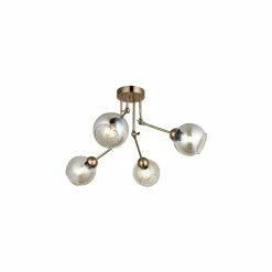 Offres 🛒 HOMEMANIA Lampe de Plafond Pore - Or - 70 x 70 x 27 cm 🛒