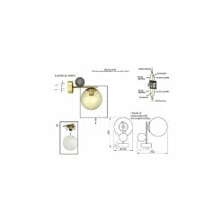 Nouveau ❤️ HOMEMANIA Lampe murale Toppo - Or - 18 x 28 x 33 cm 😀 -Optonica Soldes 8699508180639 3