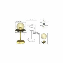 Le moins cher 🥰 HOMEMANIA Lampe de Bureau Suno - Or - 20 x 20 x 40 cm ⌛ -Optonica Soldes 8699508180691 3
