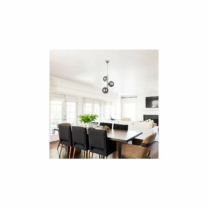 Nouveau ⭐ HOMEMANIA Lampe de suspension Tamo - Chrome - 35 x 35 x 118 cm ✨ 2 Nouveau ⭐ HOMEMANIA Lampe de suspension Tamo - Chrome - 35 x 35 x 118 cm ✨ – Image 2