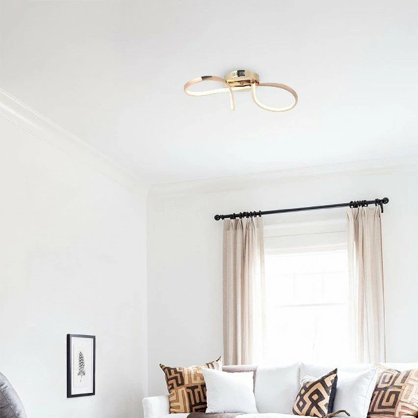 Meilleure vente 🎁 HOMEMANIA Lampe de Plafond Ornes - Or - 60 x 28 x 8 cm 🧨 2 Meilleure vente 🎁 HOMEMANIA Lampe de Plafond Ornes - Or - 60 x 28 x 8 cm 🧨 – Image 2