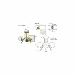 Meilleure vente 🔥 HOMEMANIA Lampe de Plafond Korta - Or - 47 x 47 x 35 cm 🥰 -Optonica Soldes 8699508182886 3