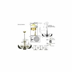Bon marché 😍 HOMEMANIA Lustre Padova - Or - 64 x 64 x 95 cm ⭐ -Optonica Soldes 8699508183036 3