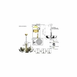 Le moins cher 😀 HOMEMANIA Lustre Padova - Or - 64 x 64 x 95 cm 🛒 -Optonica Soldes 8699508183043 3