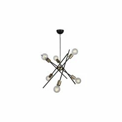 Acheter 😍 HOMEMANIA Lampe de suspension Opa - Noir, or - 55 x 55 x 106 cm ✔️