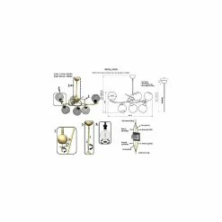 Grosses soldes 🥰 HOMEMANIA Lampe de suspension Hedra - Or - 88 x 88 x 95 cm 🥰 -Optonica Soldes 8699508185443 3