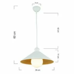 Remise ❤️ HOMEMANIA Lampe à Suspension Metal - Blanc, or - 35 x 35 x 60 cm ✔️ 6 Remise ❤️ HOMEMANIA Lampe à Suspension Metal - Blanc, or - 35 x 35 x 60 cm ✔️ -Optonica Soldes 8699982625138 3