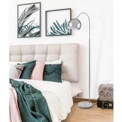 Meilleure affaire 🔔 ATHM Design Lampadaire MILAN Argent - abat jour Metal pieds Metal effet marbre 👍 -Optonica Soldes 8790266249429 3