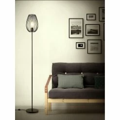Nouveau 🎁 ATHM Design Lampadaire MADDY Noir - abat jour Metal Noir pieds Metal Noir 🥰 -Optonica Soldes 8790266250302 7