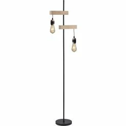 Nouveau ✨ ATHM Design Lampadaire LUCIEN Noir - abat jour Metal Noir pieds Metal Noir 🛒