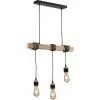 Coupon ❤️ ATHM Design Suspension ZANE Noir - abat jour Metal Noir Bois 👏