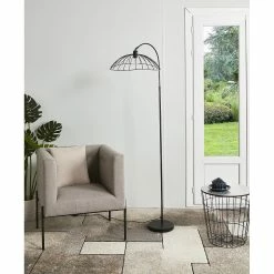 Promo ⭐ ATHM Design Lampadaire TULMA Noir - abat jour Metal Noir pieds Metal Noir ❤️ -Optonica Soldes 8790266422303 3