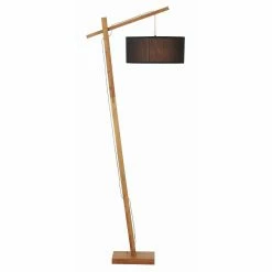 Tout neuf 🔔 ATHM Design Lampadaire LENNY Noir - abat jour Tissu pieds Bois 👍 -Optonica Soldes 8790266423300 6