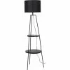 De gros ❤️ ATHM Design Lampadaire HAINES Noir - abat jour Tissu pieds Metal Noir 👏
