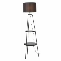 De gros ❤️ ATHM Design Lampadaire HAINES Noir - abat jour Tissu pieds Metal Noir 👏 -Optonica Soldes 8790266424307 5