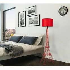 Top 10 🥰 ATHM Design Lampadaire EIFFEL Rouge - abat jour tissu pieds Metal 🔔 -Optonica Soldes 8790266507369 2