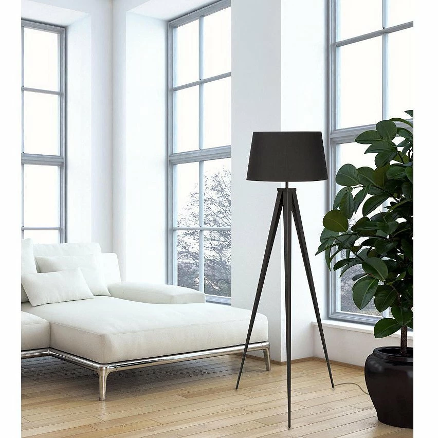 Vente flash đ ATHM Design Lampadaire RENEE Noir - abat jour tissu pieds metal đ 2 Vente flash đ ATHM Design Lampadaire RENEE Noir - abat jour tissu pieds metal đ â Image 2