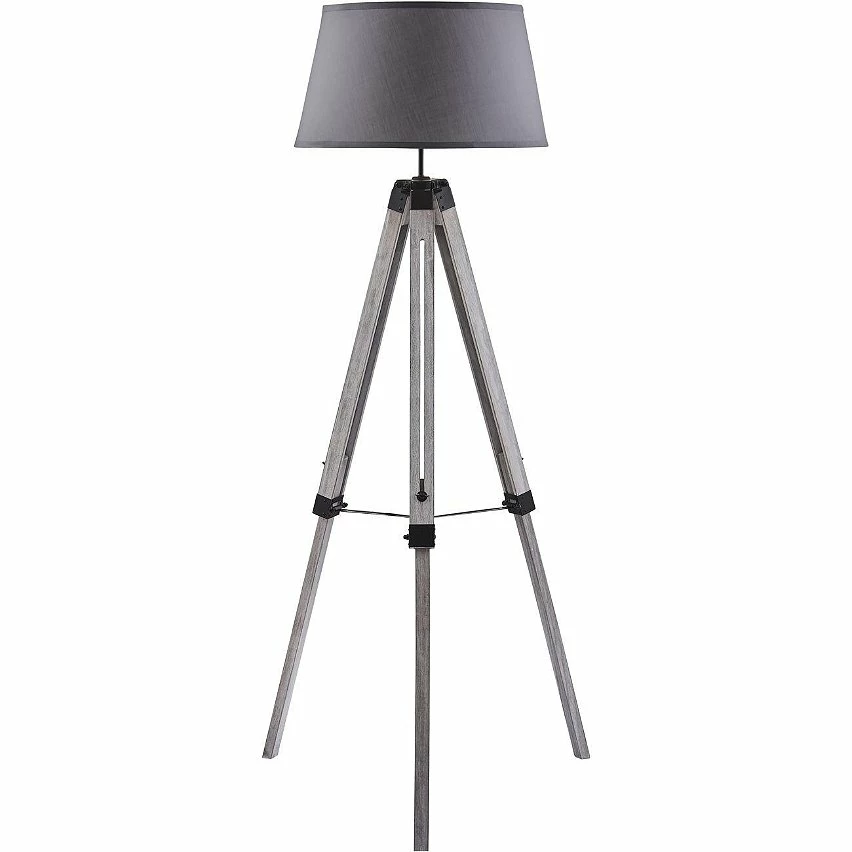 Le moins cher đ ATHM Design Lampadaire ASHER Gris - abat jour Tissu pieds Bois đ 1 Le moins cher đ ATHM Design Lampadaire ASHER Gris - abat jour Tissu pieds Bois đ