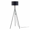 Meilleure vente ⭐ ATHM Design Lampadaire APOLLA Noir - abat jour tissu pieds metal 🧨
