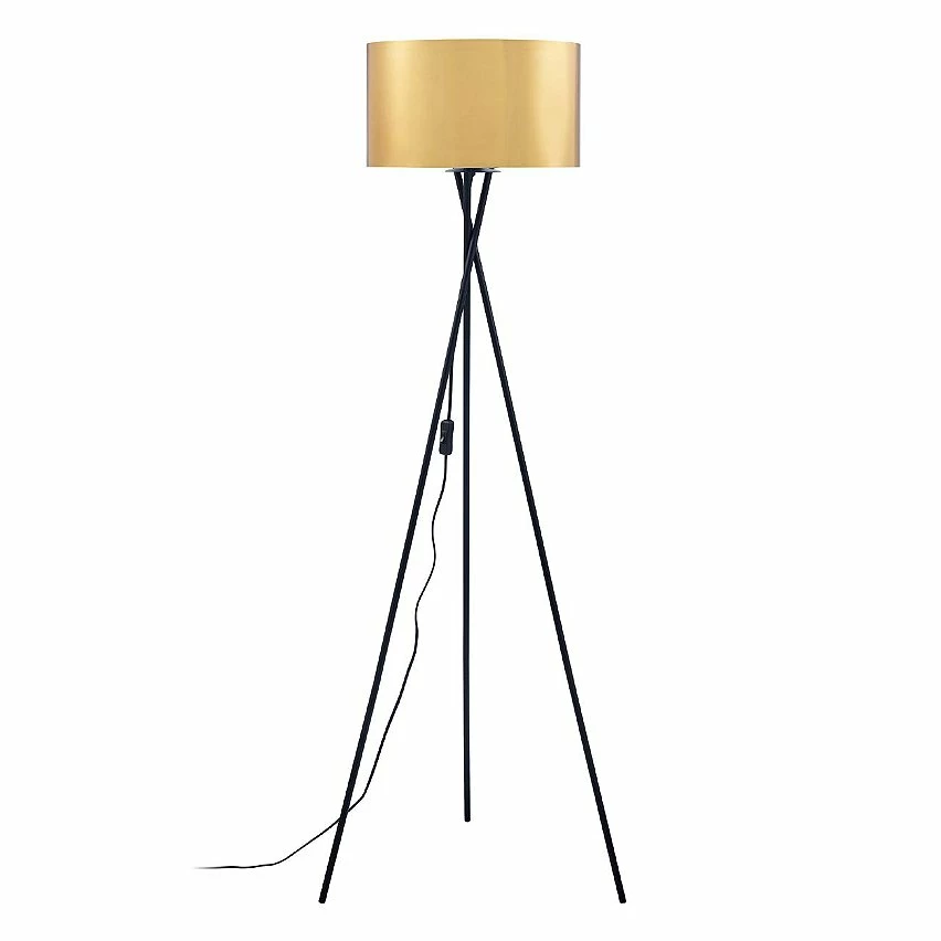Nouveau ✨ ATHM Design Lampadaire MIKA Noir - abat jour PVC doré pieds Metal 🥰 1 Nouveau ✨ ATHM Design Lampadaire MIKA Noir - abat jour PVC doré pieds Metal 🥰