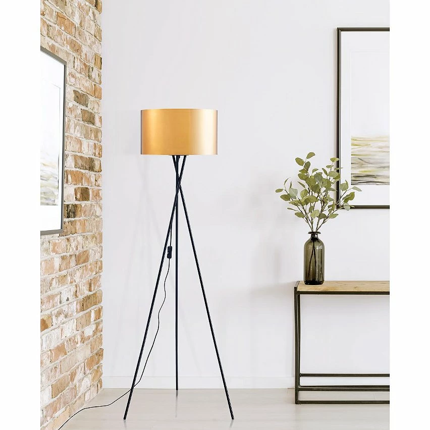 Nouveau ✨ ATHM Design Lampadaire MIKA Noir - abat jour PVC doré pieds Metal 🥰 2 Nouveau ✨ ATHM Design Lampadaire MIKA Noir - abat jour PVC doré pieds Metal 🥰 – Image 2