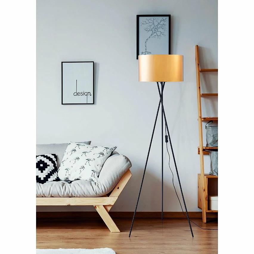 Nouveau ✨ ATHM Design Lampadaire MIKA Noir - abat jour PVC doré pieds Metal 🥰 4 Nouveau ✨ ATHM Design Lampadaire MIKA Noir - abat jour PVC doré pieds Metal 🥰 – Image 4