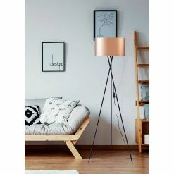 De gros ✨ ATHM Design Lampadaire MIKA Gris et Noir - abat jour PVC cuivre pieds Metal 🎁 -Optonica Soldes 8790266521785 2