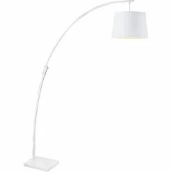 Le moins cher 🌟 ATHM Design Lampadaire PATRIZIA Blanc - abat jour Tissu pieds Metal 🔥 -Optonica Soldes 8790266612032 3