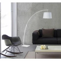 Le moins cher 🌟 ATHM Design Lampadaire PATRIZIA Blanc - abat jour Tissu pieds Metal 🔥 -Optonica Soldes 8790266612032 4