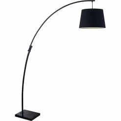 Remise 🌟 ATHM Design Lampadaire PATRIZIA Noir - abat jour Tissu pieds Metal ✔️ -Optonica Soldes 8790266612308 3