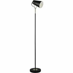 Meilleure affaire 👏 ATHM Design Lampadaire RISPA Noir - abat jour Metal pieds Metal 🛒