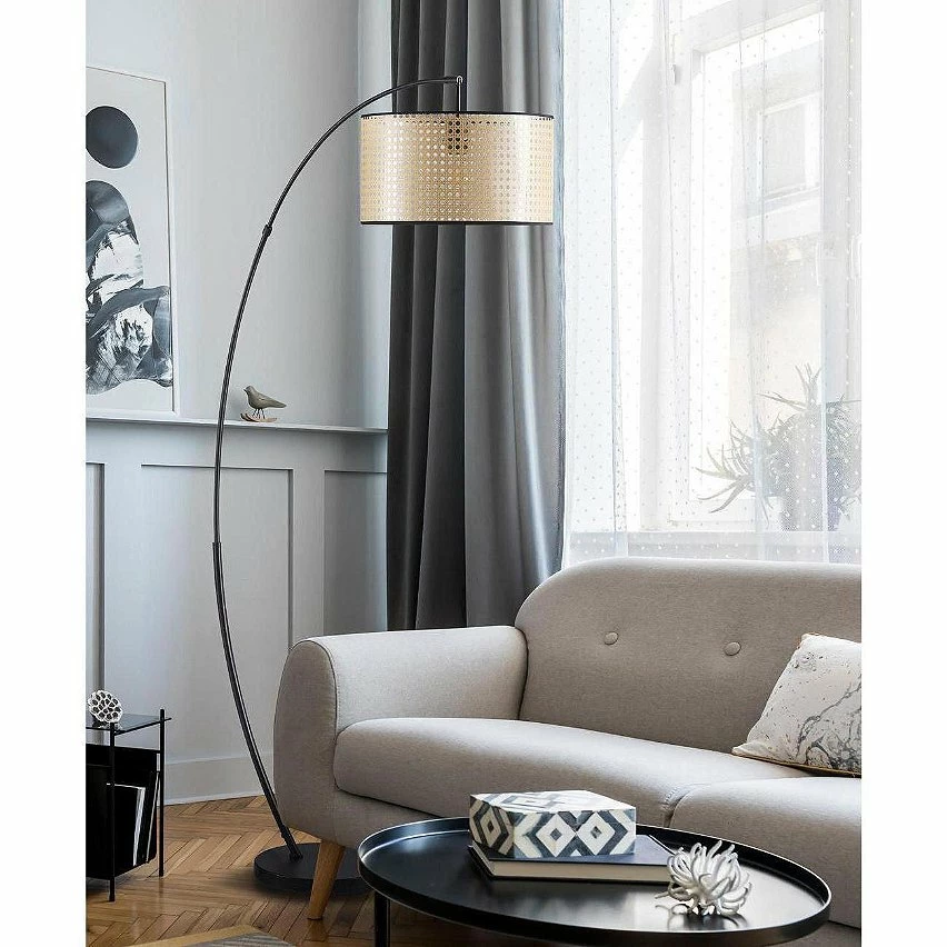 Sortie 🎁 ATHM Design Lampadaire TACOMA Beige - abat jour PVC Rotin pieds Metal 🧨 2 Sortie 🎁 ATHM Design Lampadaire TACOMA Beige - abat jour PVC Rotin pieds Metal 🧨 – Image 2