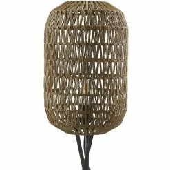 De gros 🎁 ATHM Design Lampadaire CHICAGO Beige - abat jour Rotin pieds Metal Noir 🔔 -Optonica Soldes 8790266752301 5