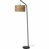 De gros 🥰 ATHM Design Lampadaire ASGER Beige - abat jour Rotin pieds Metal Noir 🥰