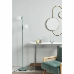 Meilleur prix 😍 ATHM Design Lampadaire RETRO Bleu - abat jour verre pieds metal brossé 😀 -Optonica Soldes 8790268406073 2