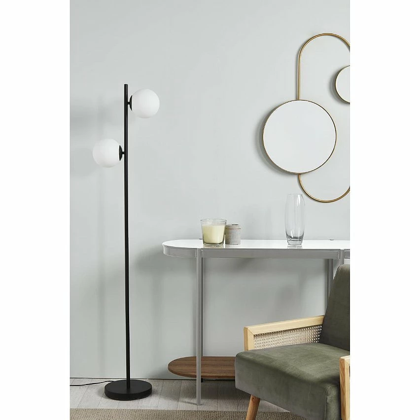 Acheter ⌛ ATHM Design Lampadaire RETRO Noir - abat jour verre pieds metal brossé ⌛ 6 Acheter ⌛ ATHM Design Lampadaire RETRO Noir - abat jour verre pieds metal brossé ⌛ – Image 6
