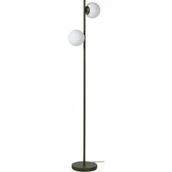 Acheter đ ATHM Design Lampadaire RETRO Vert Kaki - abat jour verre pieds metal brossĂ© đ€©