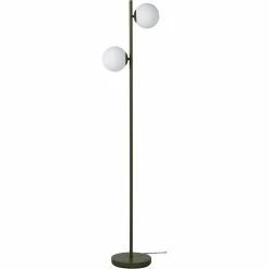 Acheter 😉 ATHM Design Lampadaire RETRO Vert Kaki - abat jour verre pieds metal brossé 🤩 -Optonica Soldes 8790268406615 4